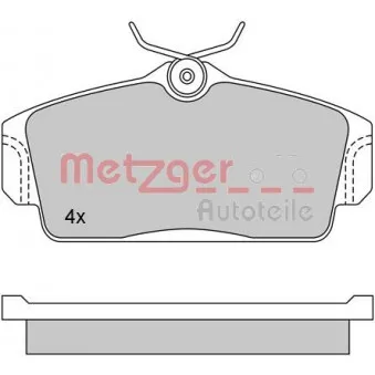 Jeu de 4 plaquettes de frein avant METZGER 1170125