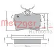 Jeu de 4 plaquettes de frein arrière METZGER 1170139 - Visuel 1