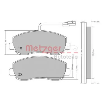 Jeu de 4 plaquettes de frein avant METZGER 1170148