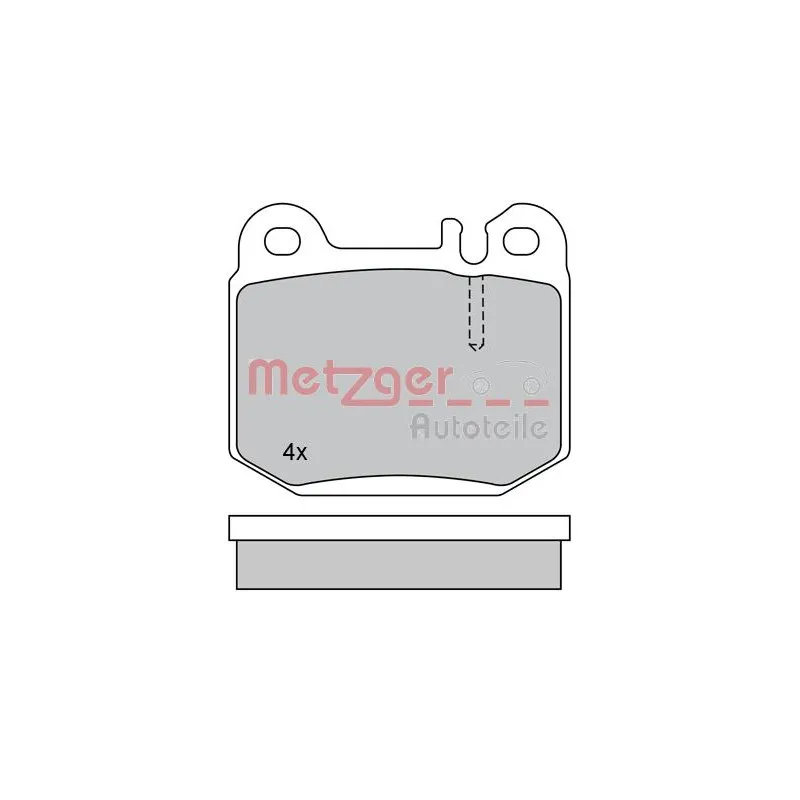 Jeu de 4 plaquettes de frein arrière METZGER 1170157