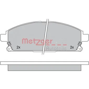 Jeu de 4 plaquettes de frein avant METZGER 1170159