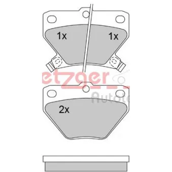 Jeu de 4 plaquettes de frein arrière METZGER 1170160