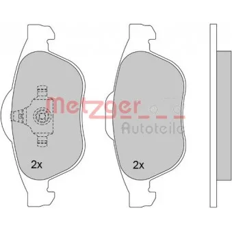Jeu de 4 plaquettes de frein avant METZGER 1170161