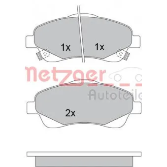 Jeu de 4 plaquettes de frein avant METZGER 1170172
