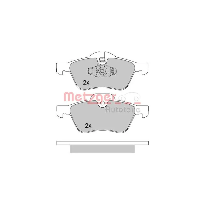 Jeu de 4 plaquettes de frein avant METZGER 1170189