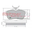 Jeu de 4 plaquettes de frein arrière METZGER 1170192 - Visuel 1