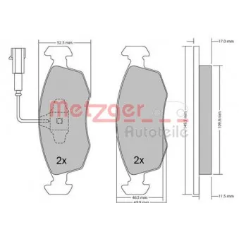 Jeu de 4 plaquettes de frein avant METZGER 1170202