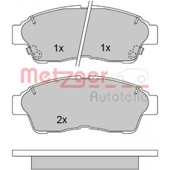 Jeu de 4 plaquettes de frein avant METZGER 1170209