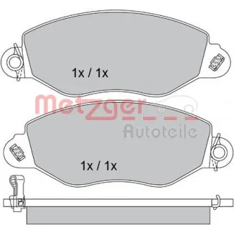 Jeu de 4 plaquettes de frein avant METZGER 1170210