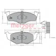 Jeu de 4 plaquettes de frein avant METZGER 1170217 - Visuel 1