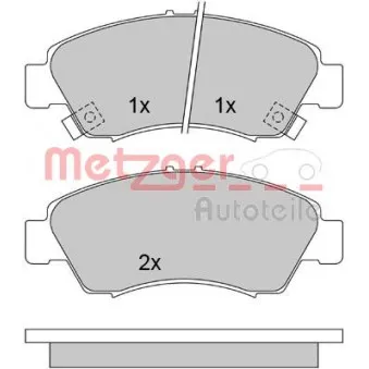 Jeu de 4 plaquettes de frein avant METZGER 1170230