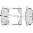 Jeu de 4 plaquettes de frein arrière METZGER 1170251 - Visuel 1