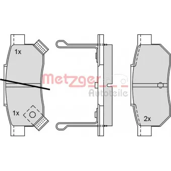 Jeu de 4 plaquettes de frein arrière METZGER 1170251