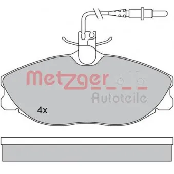 Jeu de 4 plaquettes de frein avant METZGER 1170253