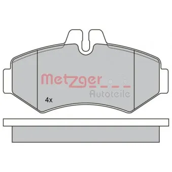 Jeu de 4 plaquettes de frein arrière METZGER 1170274