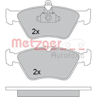 Jeu de 4 plaquettes de frein avant METZGER 1170279