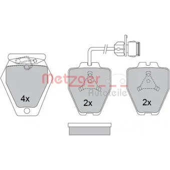 Jeu de 4 plaquettes de frein avant METZGER 1170280