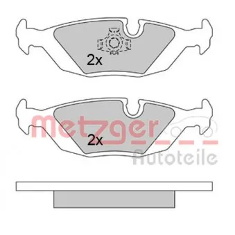 Jeu de 4 plaquettes de frein arrière METZGER 1170284