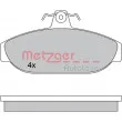 Jeu de 4 plaquettes de frein avant METZGER 1170315 - Visuel 1