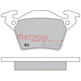 Jeu de 4 plaquettes de frein arrière METZGER 1170331