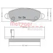 Jeu de 4 plaquettes de frein avant METZGER 1170340 - Visuel 1
