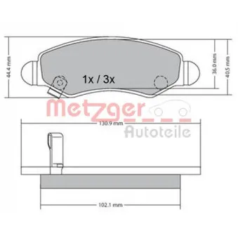Jeu de 4 plaquettes de frein avant METZGER 1170340