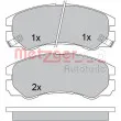 Jeu de 4 plaquettes de frein avant METZGER 1170352 - Visuel 1