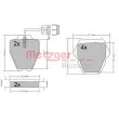 Jeu de 4 plaquettes de frein avant METZGER 1170364 - Visuel 1