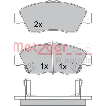 Jeu de 4 plaquettes de frein avant METZGER 1170388