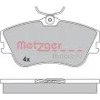 Jeu de 4 plaquettes de frein avant METZGER 1170389 - Visuel 1