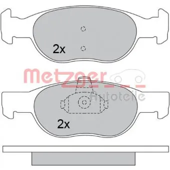 Jeu de 4 plaquettes de frein avant METZGER 1170390