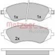 Jeu de 4 plaquettes de frein avant METZGER 1170391 - Visuel 1