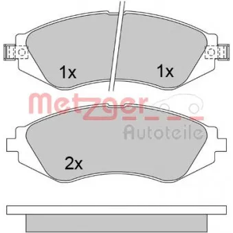 Jeu de 4 plaquettes de frein avant METZGER 1170391