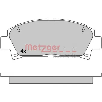 Jeu de 4 plaquettes de frein avant METZGER 1170398