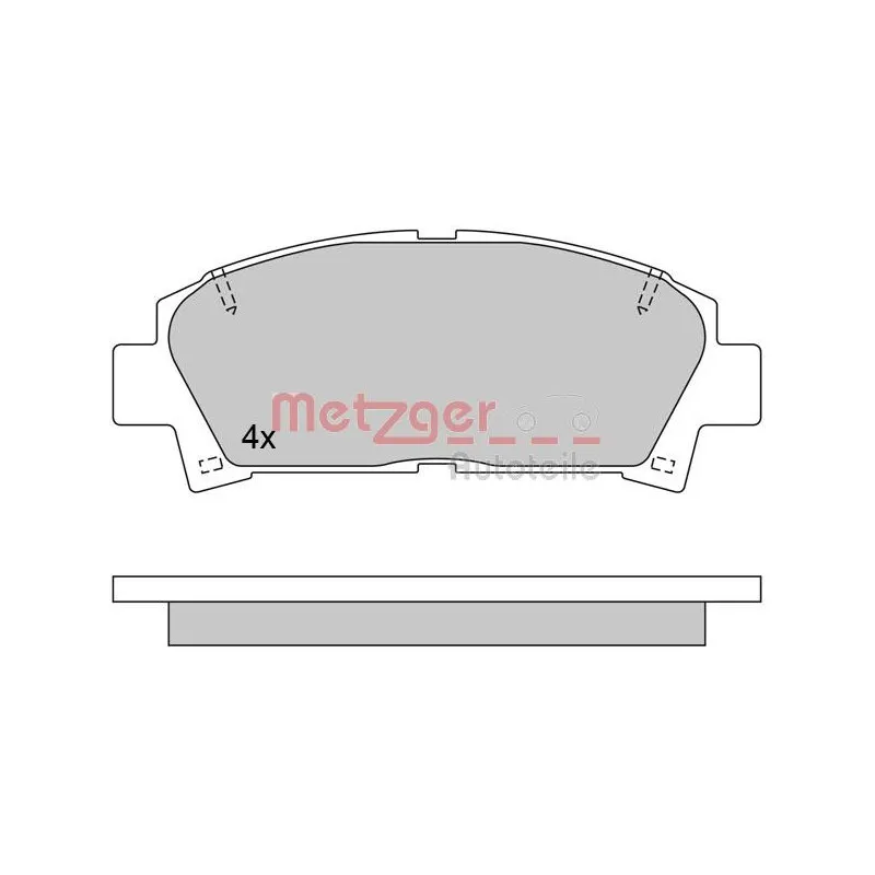 Jeu de 4 plaquettes de frein avant METZGER 1170398