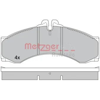 Jeu de 4 plaquettes de frein avant METZGER 1170400