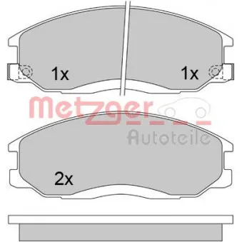 Jeu de 4 plaquettes de frein avant METZGER 1170402