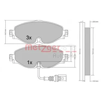 Jeu de 4 plaquettes de frein avant METZGER 1170411