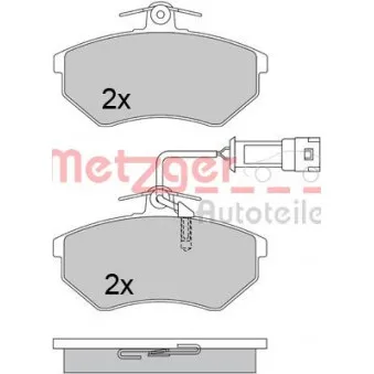 Jeu de 4 plaquettes de frein avant METZGER 1170412