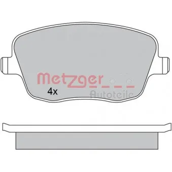 Jeu de 4 plaquettes de frein avant METZGER 1170417