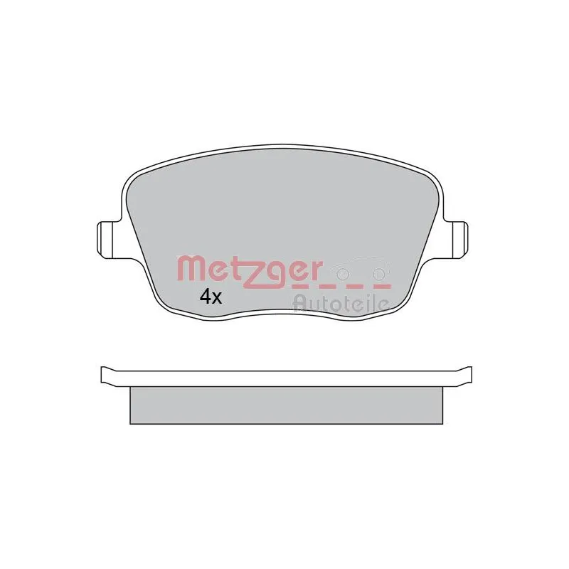Jeu de 4 plaquettes de frein avant METZGER 1170417