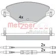 Jeu de 4 plaquettes de frein avant METZGER 1170419 - Visuel 1