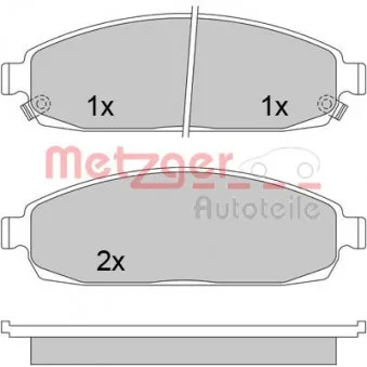 Jeu de 4 plaquettes de frein avant METZGER 1170423