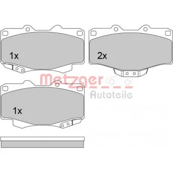 Jeu de 4 plaquettes de frein avant METZGER 1170428