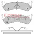 Jeu de 4 plaquettes de frein arrière METZGER 1170434 - Visuel 1