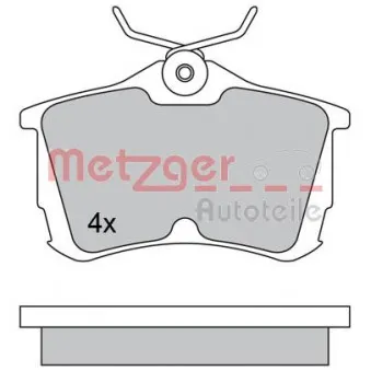 Jeu de 4 plaquettes de frein arrière METZGER 1170435