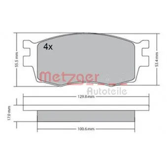 Jeu de 4 plaquettes de frein avant METZGER 1170441