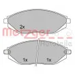Jeu de 4 plaquettes de frein avant METZGER 1170446 - Visuel 1