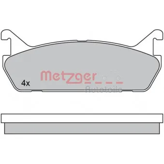 Jeu de 4 plaquettes de frein arrière METZGER 1170448