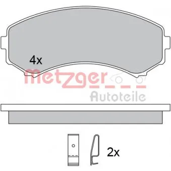 Jeu de 4 plaquettes de frein avant METZGER 1170450